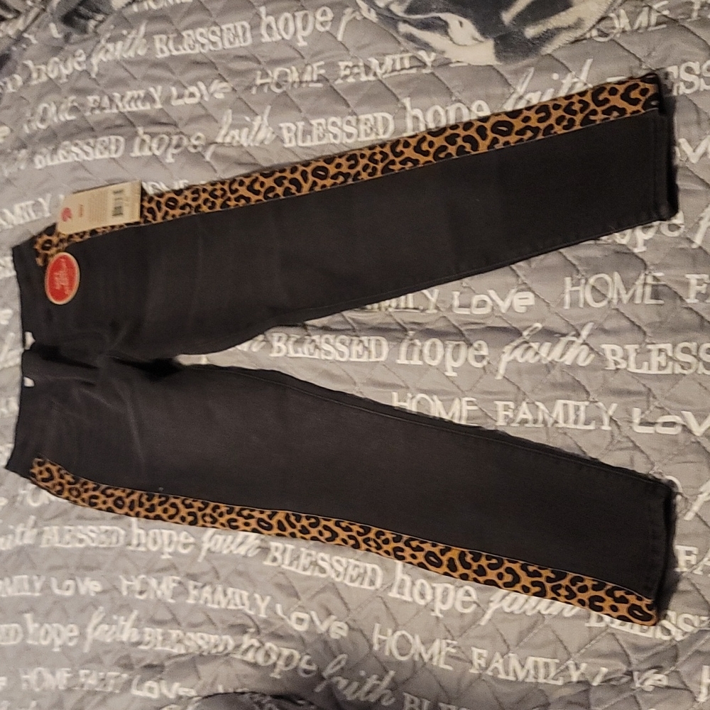 LEVI'S GIRLS PULL-ON JEGGING: BLACK/LEOPARD: NWT: SZ 6X REGULAR